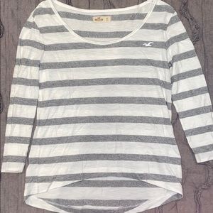 White and gray Hollister longsleeve shirt